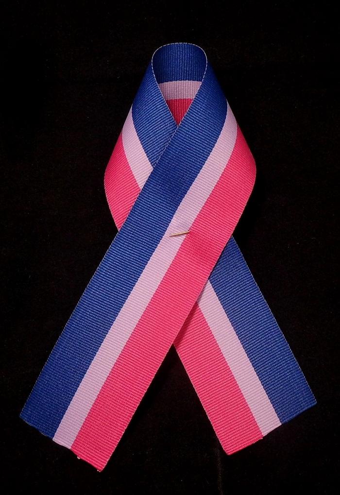 Bisexual Pride Ribbon from American Ribbon Manufacturers