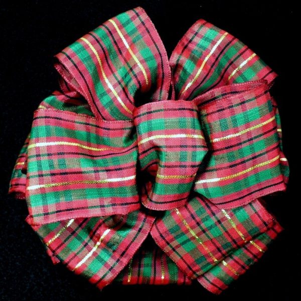 burgundy plaid ribbon