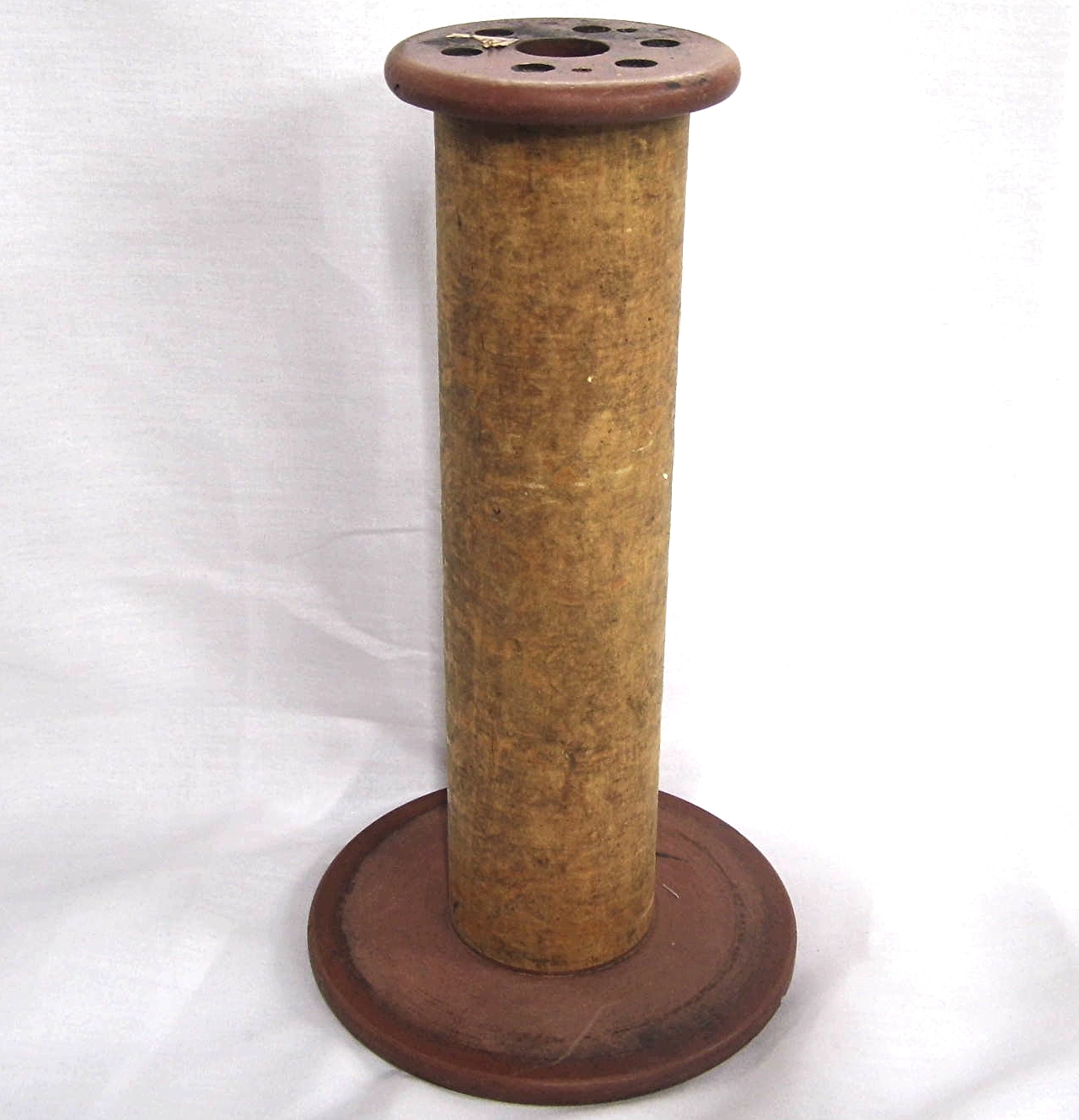 Old wood spool used in weaving - American Ribbon