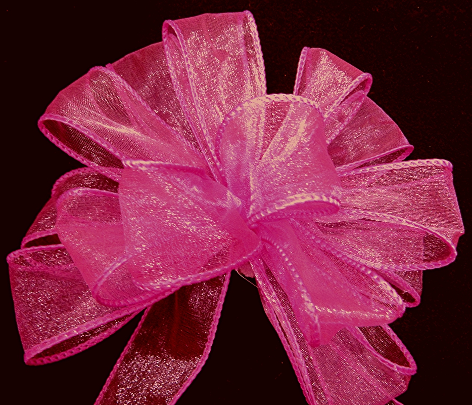 1 1/2 Pink Sheer Organza Ribbon with Satin Stripe DIY Easter Hair Bow –  The Bow Room