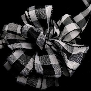 Black and White Plaid Ribbon