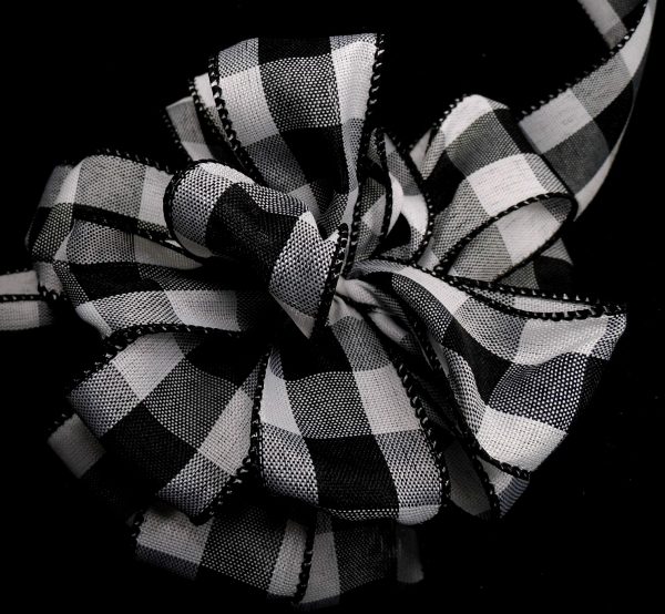 Black and White Plaid Ribbon