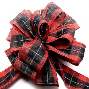 black & red plaid ribbon