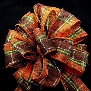 orange plaid ribbon