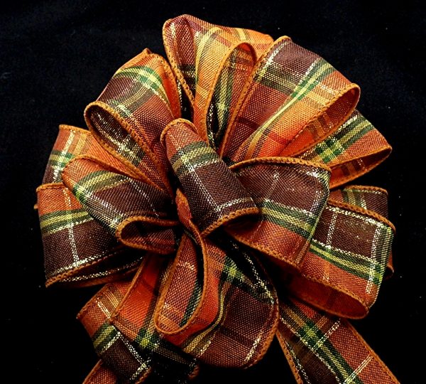 orange plaid ribbon