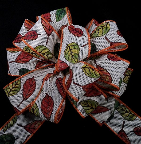 wired fall leaf ribbon