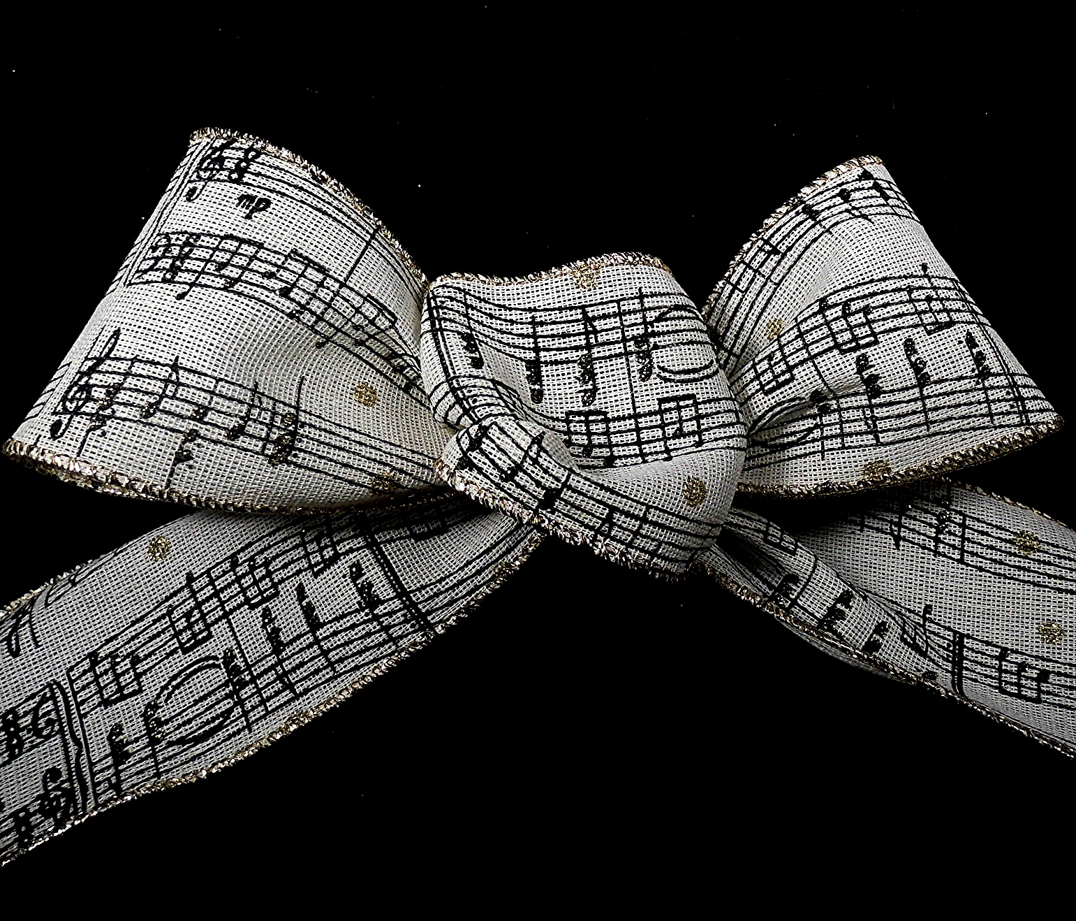 10 Music Notes Wired Wreath Bow 