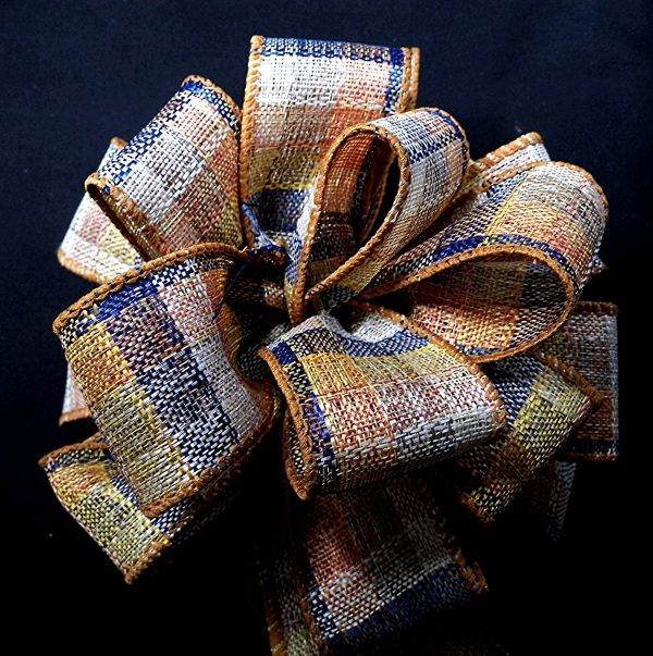 wired fall plaid ribbon