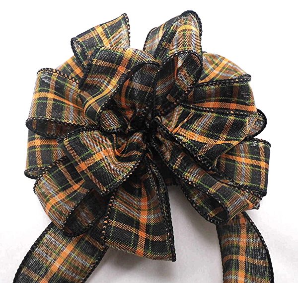 wired black plaid ribbon