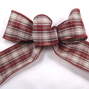 maroon plaid ribbon