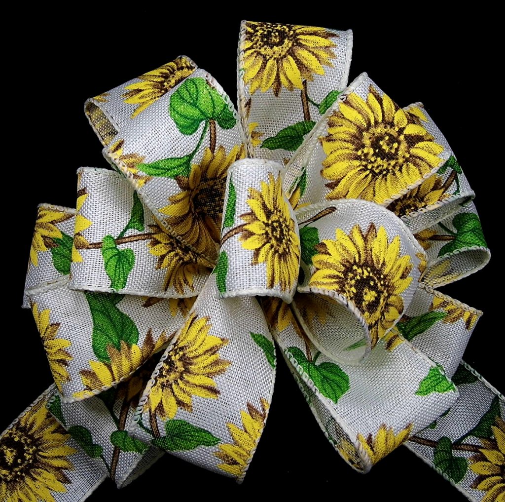 Sunflower Ribbon Spool Wired Sunflower Ribbon from American Ribbon Manufacturers