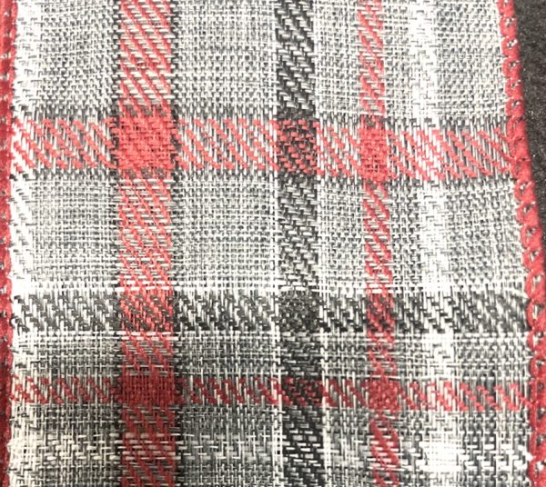 grey plaid ribbon