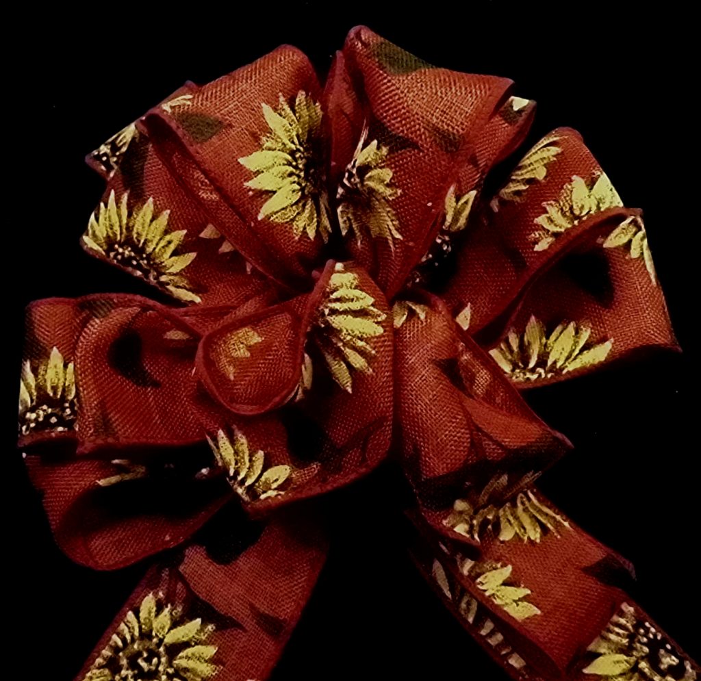 Sunflower Ribbon Spool Wired Sunflower Ribbon from American Ribbon Manufacturers