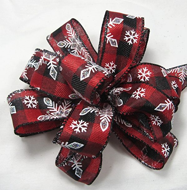 plaid snowflake ribbon