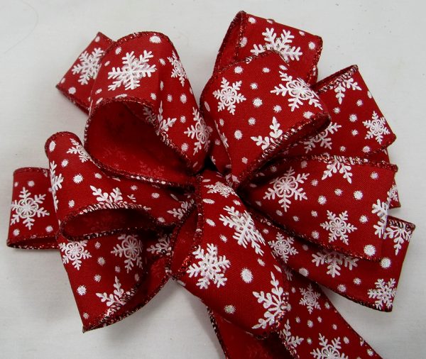 Red Snowflake Ribbon from American Ribbon Manufacturers Inc.