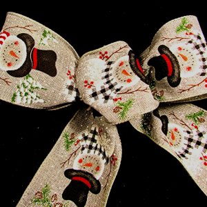 wired snowmen ribbon