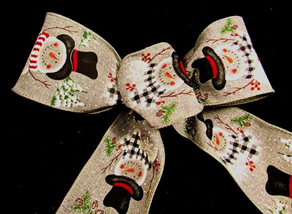 wired snowmen ribbon