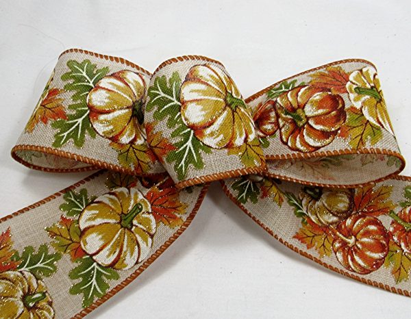 Wired linen Fall Pumpkins - Image 2