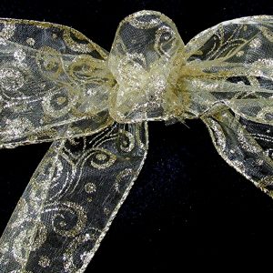 metallic sheer paisley ribbon