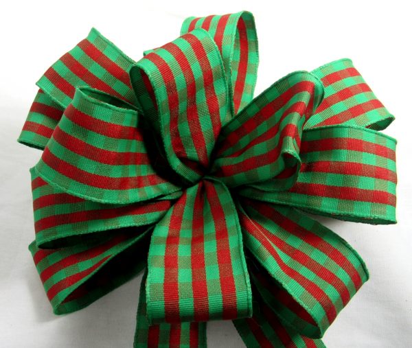 christmas check ribbon