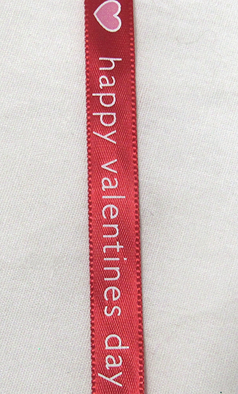 2 Lines Personalized Valentine Ribbon 7/8-36 Colors