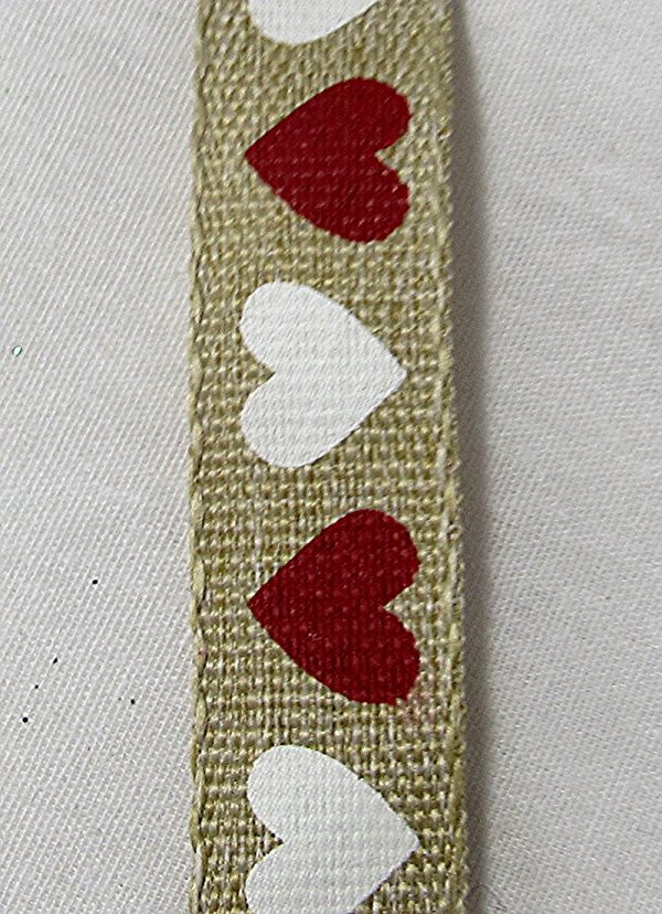 canvas heart ribbon