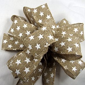 wired burlap star ribbon