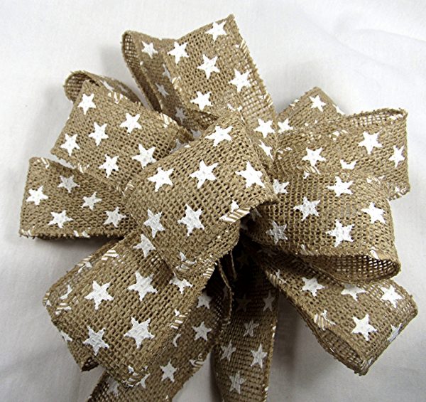 wired burlap star ribbon