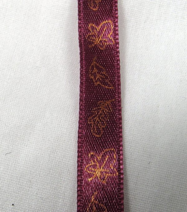 printed leaves ribbon