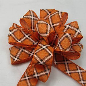 orange plaid ribbon