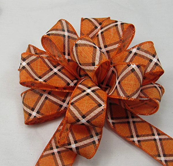 orange plaid ribbon