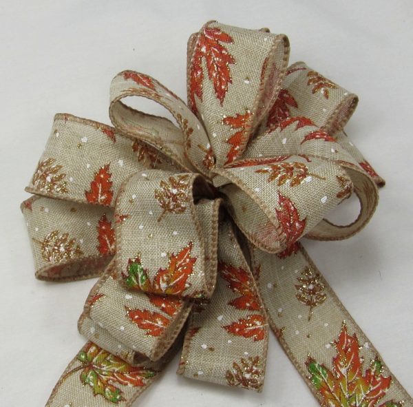 glittery leaves ribbon