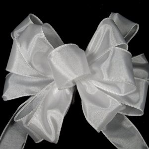 wired white satin ribbon