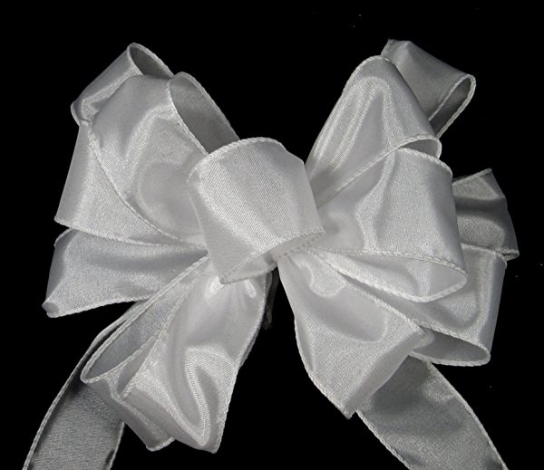 wired white satin ribbon