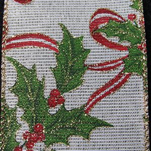 Wired Metallic Holly RIbbon