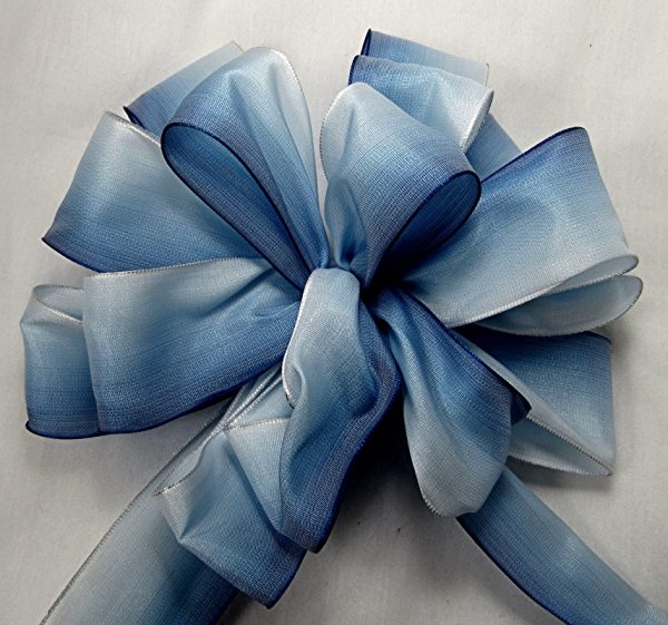 Blue Ombre Wire Edged Ribbon - 0.875 - Reversible - Ribbons - Trims