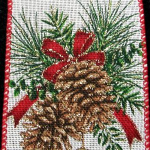 Christmas pinecone ribbon