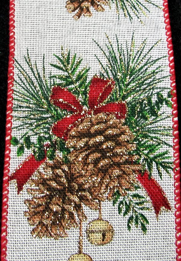 Christmas pinecone ribbon