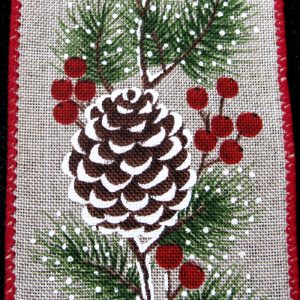 wired christmas pinecone ribbon