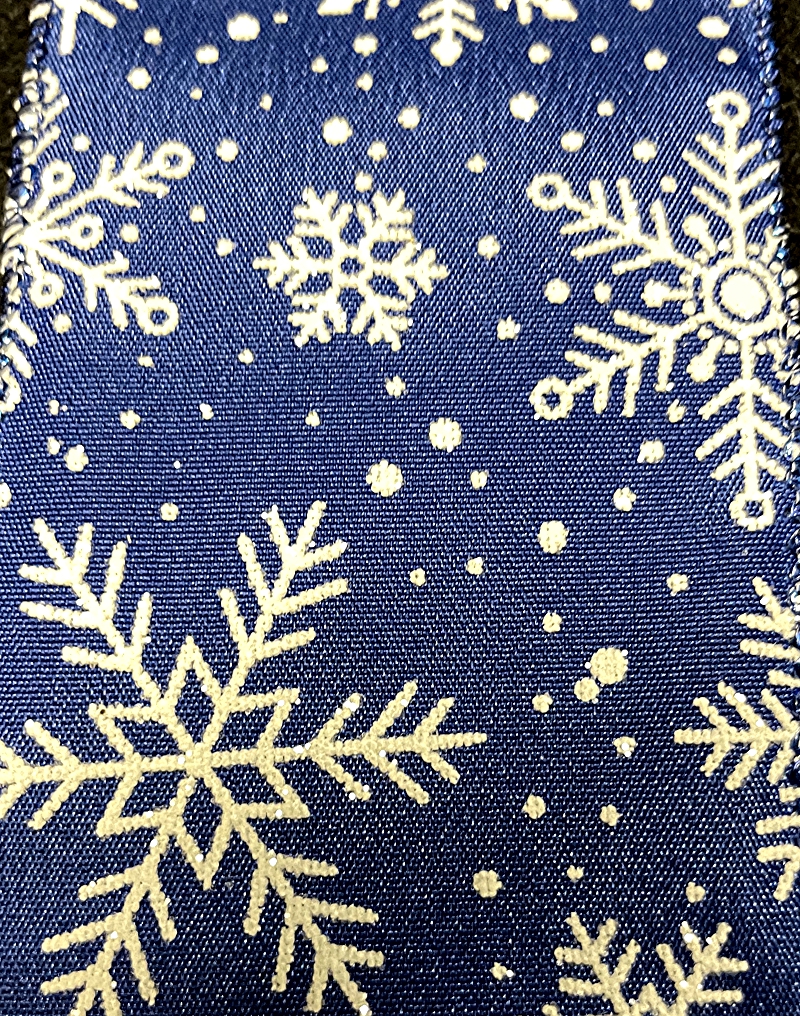Christmas Printed Snowflake Grosgrain Ribbon, 3/8-Inch, 10-Yard - Red