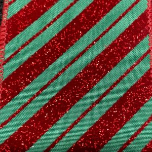 velvet christmas candy cane ribbon