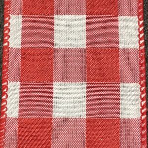wired red check ribbon