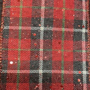 wired red plaid ribbon