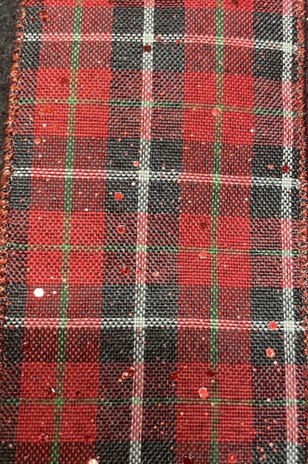 wired red plaid ribbon