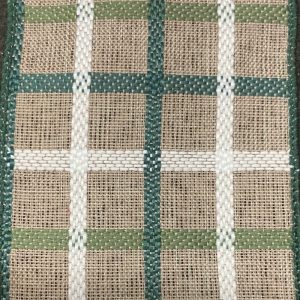 wired green plaid ribbon