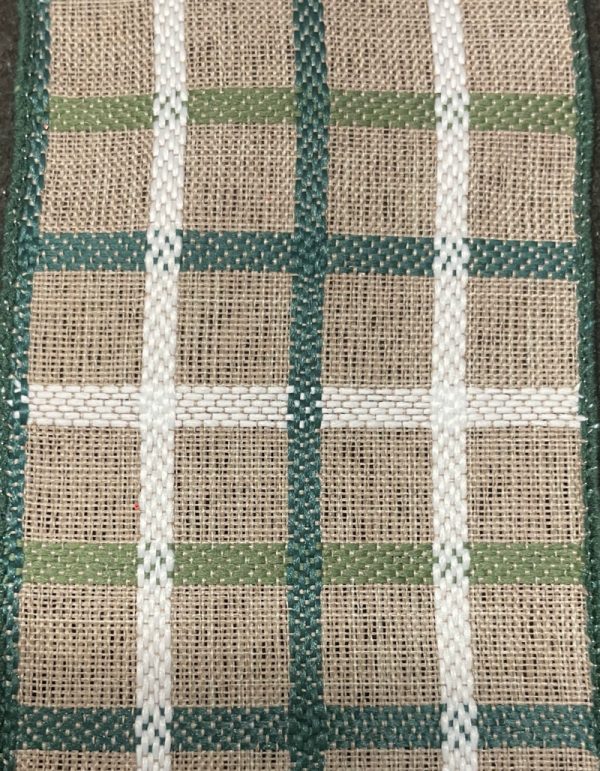 wired green plaid ribbon