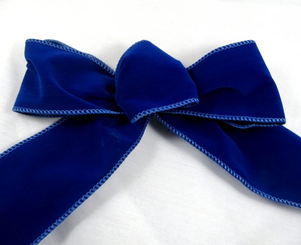 Williamsberg Blue Velvet Ribbon By The Yard