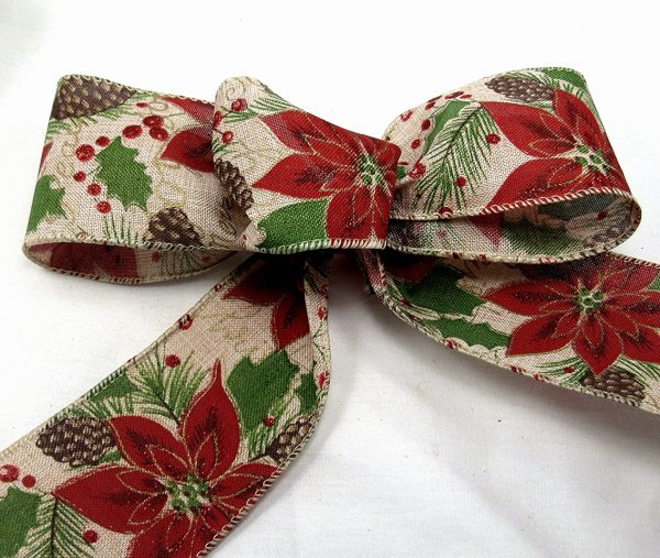 Poinsettia Christmas Ribbon