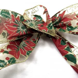 Sheer Poinsettias Ribbon