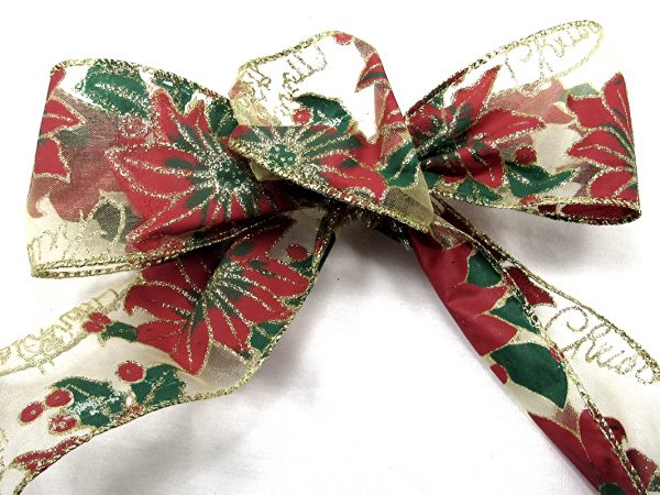 Sheer Poinsettias Ribbon